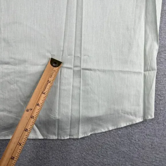 Calvin Klein Shirt Green White Striped Button Up Long Sleeve Mens 16.5 New NWT - Picture 8 of 14